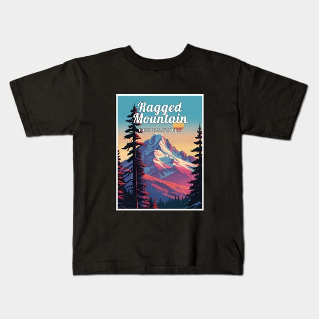 Ragged Mountain ski new hampshire usa Kids T-Shirt by UbunTo